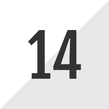 number 14 icon. flat vector illustration