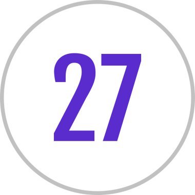 27 numaralı simge vektör illüstrasyonu