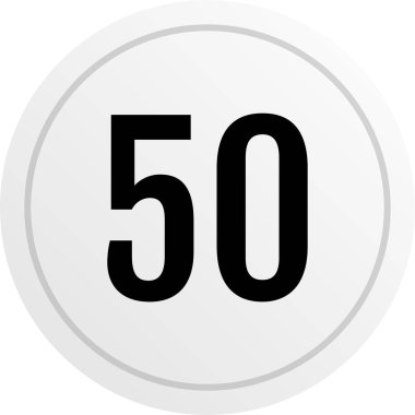 number 50 icon. flat vector illustration