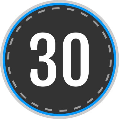 30 numaralı simge vektör illüstrasyonu
