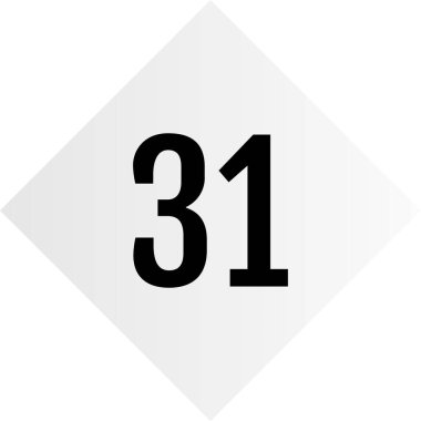 number 31, simple vector illustration 