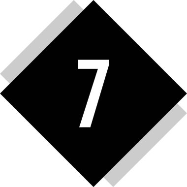 Number 7 icon. flat vector illustration
