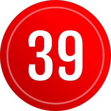 39 numaralı logo, vektör illüstrasyonu 