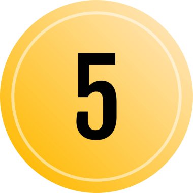 5 numaralı simge vektör illüstrasyonu