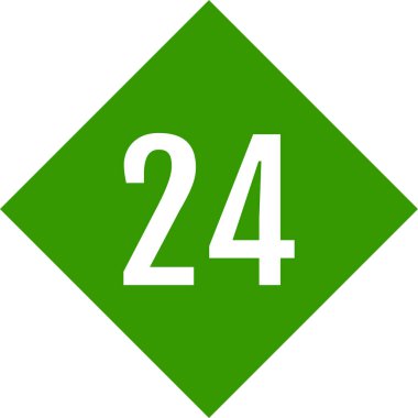 Number 24 icon. flat vector illustration