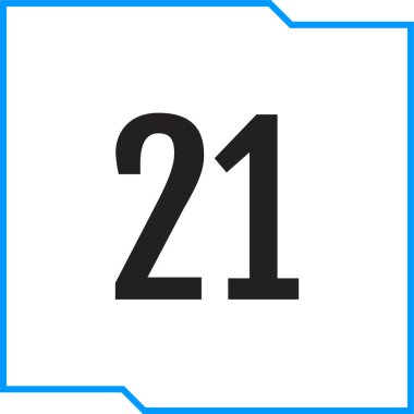 21 numaralı simge vektör illüstrasyonu