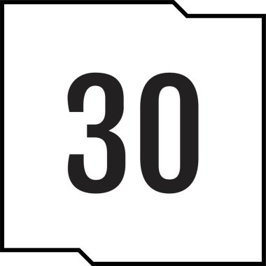 30 numaralı simge vektör illüstrasyonu