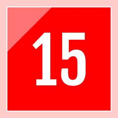 Number 15 icon. flat vector illustration