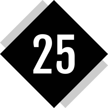 25 numaralı simge, vektör illüstrasyonu