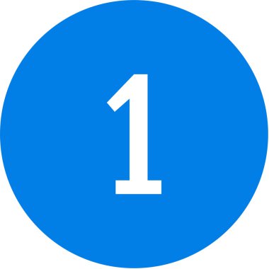 Bir numaralı simge. sayılar düz vektör illüstrasyonu