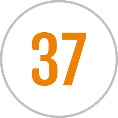 37 numaralı simge vektör illüstrasyonu