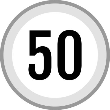 number 50 icon. flat vector illustration