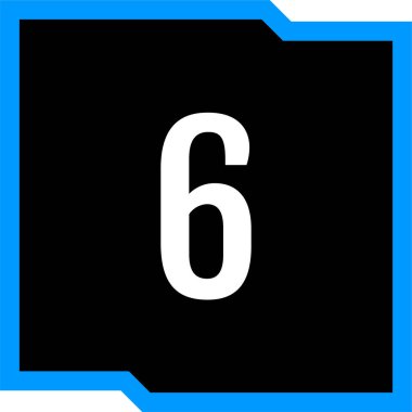 6 numaralı işaret simgesi, web basit illüstrasyon