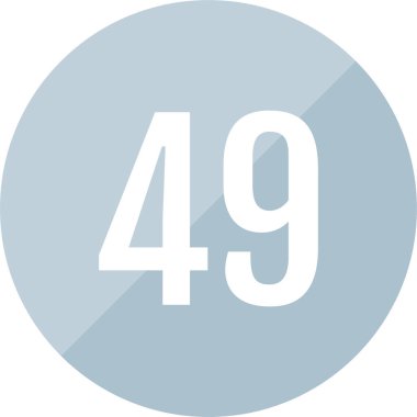 49 numaralı ikon. sayılar düz vektör illüstrasyonu