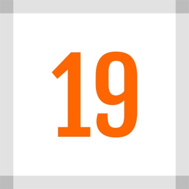 Number 19 icon. flat vector illustration