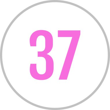 37 numaralı simge vektör illüstrasyonu