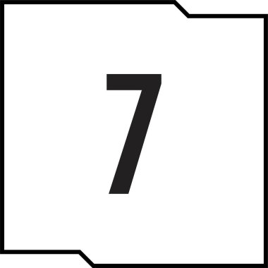 Number 7 icon. flat vector illustration
