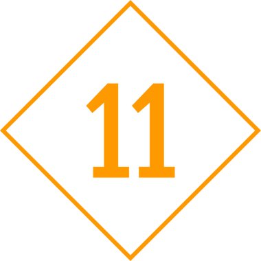 Number 11 icon. flat vector illustration