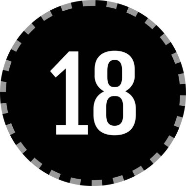 Number 18 icon. flat vector illustration