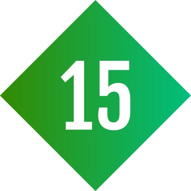 Number 15 icon. flat vector illustration