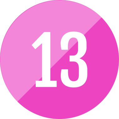 13 numaralı simge. sayılar düz vektör illüstrasyonu