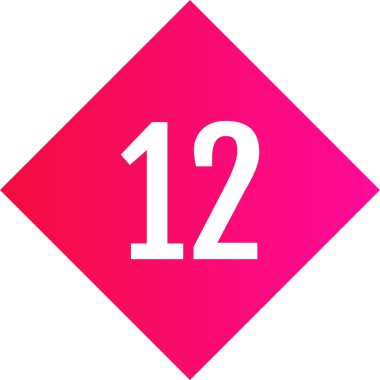 Number 12 icon. flat vector illustration
