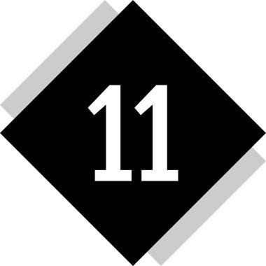 Number 11 icon. flat vector illustration