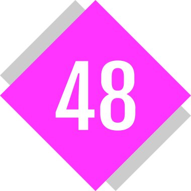48 numaralı logo, vektör illüstrasyonu 