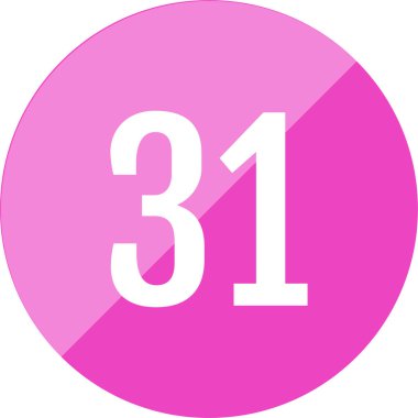 31 numaralı simge. sayılar düz vektör illüstrasyonu