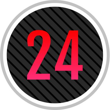 24 numaralı simge, vektör illüstrasyonu