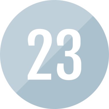 23 numaralı simge. sayılar düz vektör illüstrasyonu