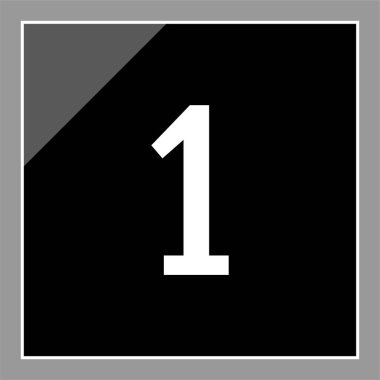 Number 1 icon. flat vector illustration