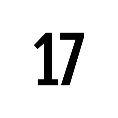 17 numaralı simge vektör illüstrasyonu