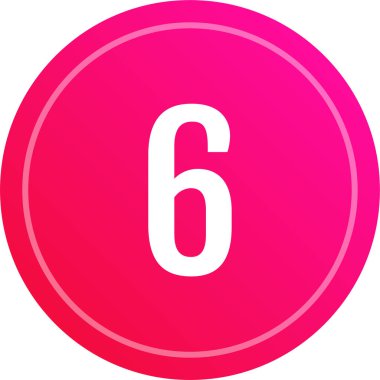 6 numaralı işaret simgesi, web basit illüstrasyon