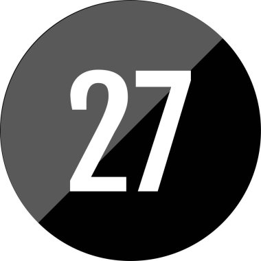 27 numaralı simge vektör illüstrasyonu