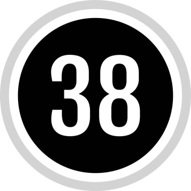 38 numaralı simge. sayılar düz vektör illüstrasyonu