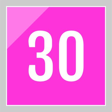 30 numaralı simge vektör illüstrasyonu