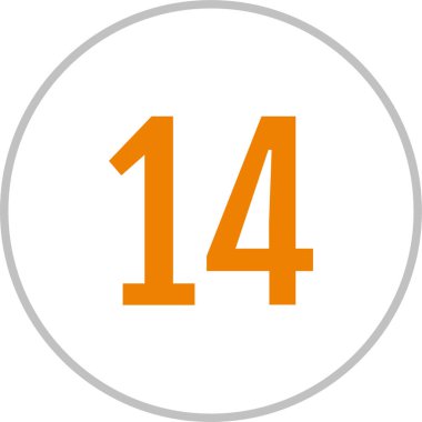 Number 14 icon. flat vector illustration