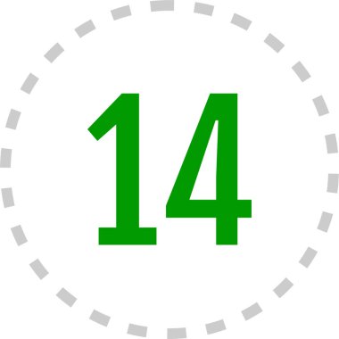 number 14 icon. flat vector illustration