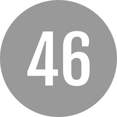 46 numaralı simge. sayılar düz vektör illüstrasyonu