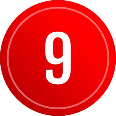 Number 9 icon. flat vector illustration
