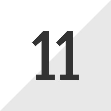 Number 11 icon. flat vector illustration