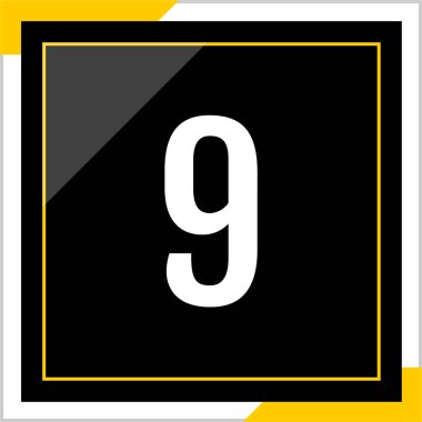 Number 9 icon. flat vector illustration