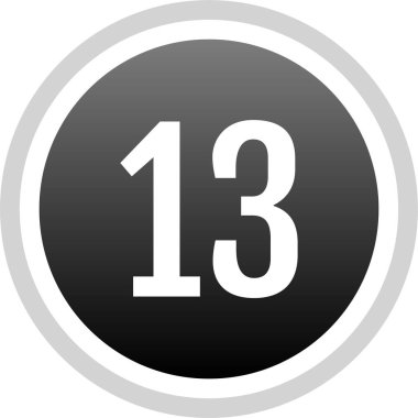 13 numaralı simge. sayılar düz vektör illüstrasyonu