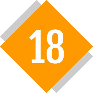 Number 18 icon. flat vector illustration