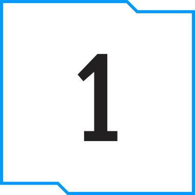 Number 1 icon. flat vector illustration