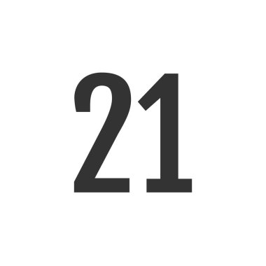 21 numaralı simge vektör illüstrasyonu