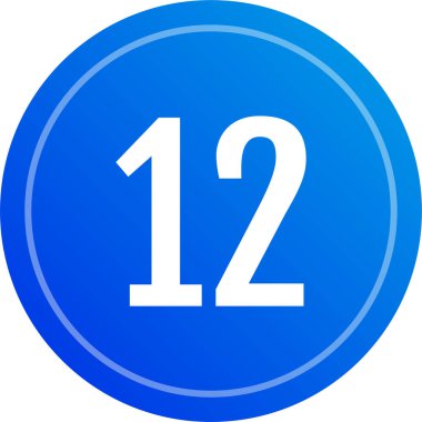 Number 12 icon. flat vector illustration