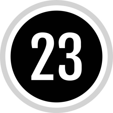 23 numaralı simge, modern vektör illüstrasyonu