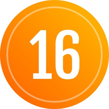 16 numaralı simge vektör illüstrasyonu